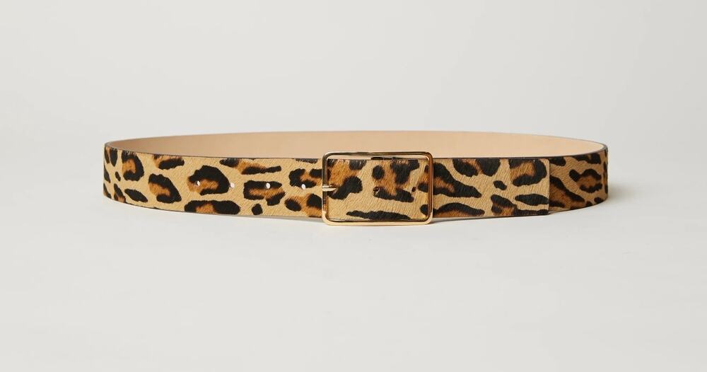 B-Low The Belt Kad Leopard Calf Hair Hip Belt XL NWT Made in Italy Gold Hardware